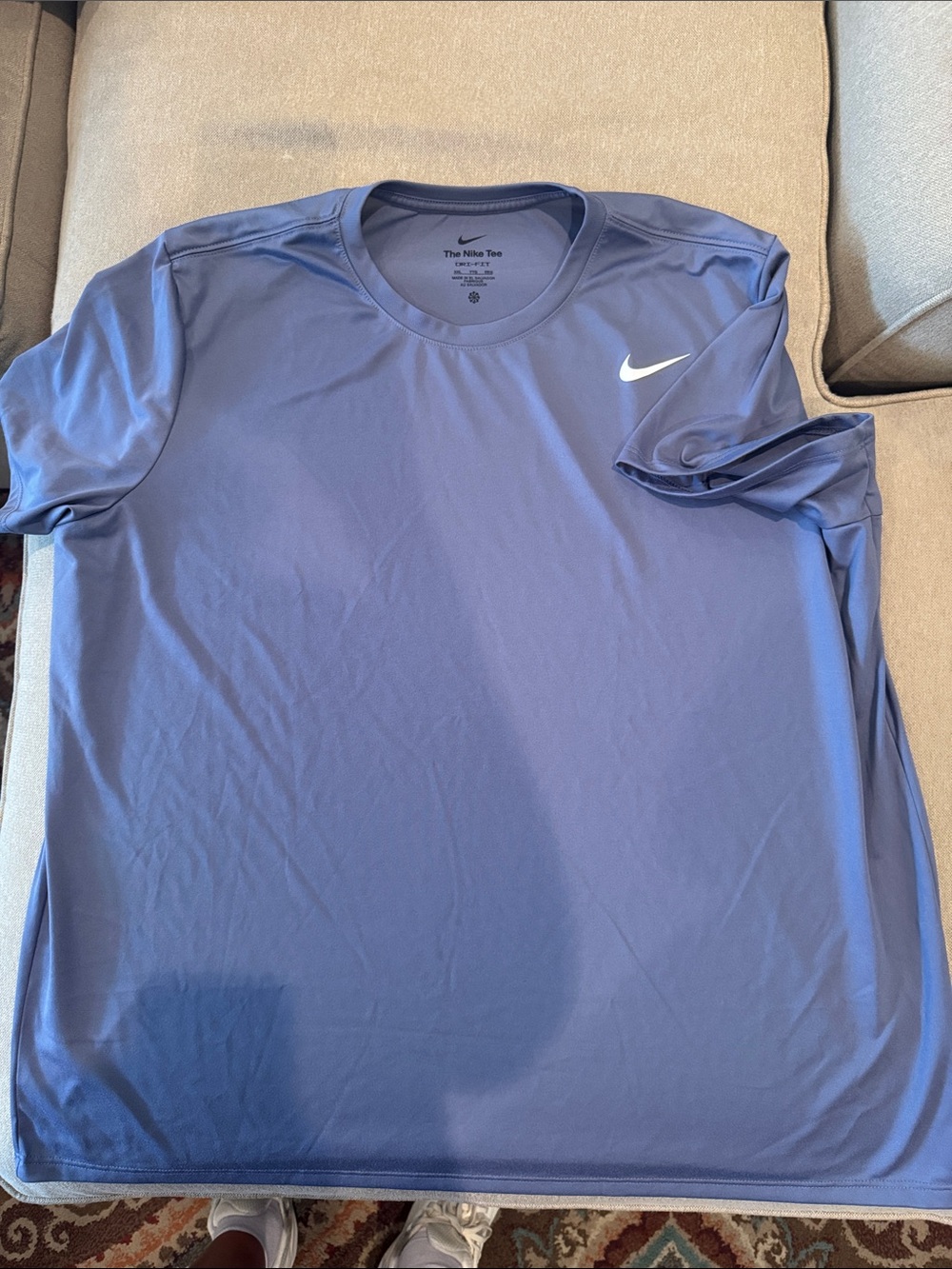 Nike Women’s Short Sleeve Performance Tee - Light Blue with White Swoosh